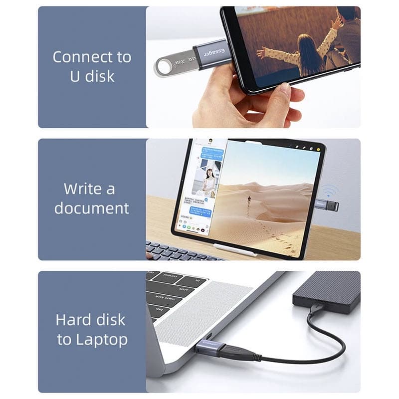 ถูกจริง/ Essager หัวแปลง TypeC To USB 3.0 รองรับ OTG 5Gbps Adapter TypeC / UBS / Micro รูปที่ 5