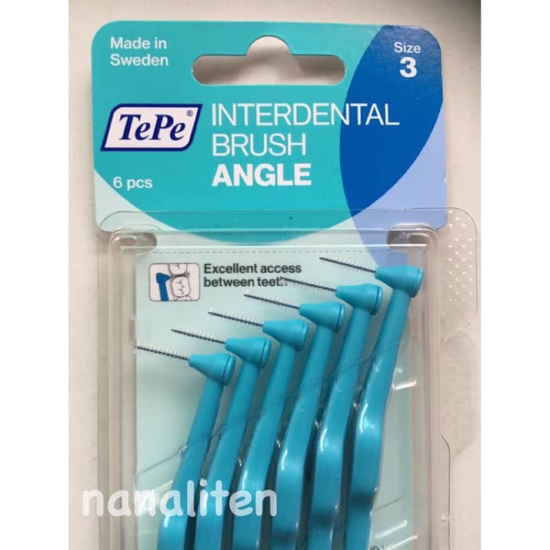 แปรงซอกฟัน เทเป้ Tepe Interdental Brush Angle แบบมีด้าม แปรงซอกดัดฟันขนาด0.4-0.8มมแพคละ6อันจากสวีเดน รูปที่ 5