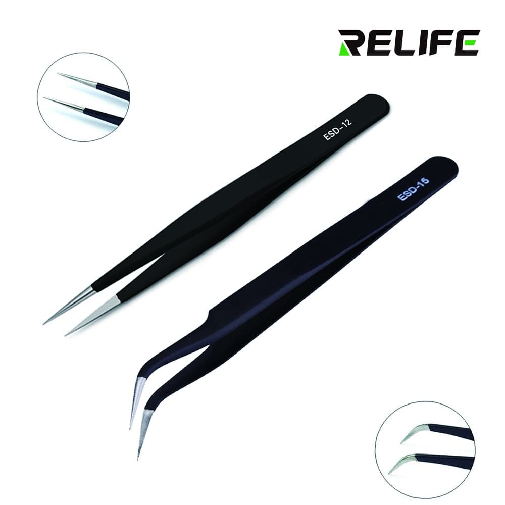 แหนบ สแตนเลสสตีล Tweezer ESD-12 ปลายหัวแหลม ตรง / ESD-15 ปลายหัวแหลม โค้ง รายละเอียด รูปที่ 1