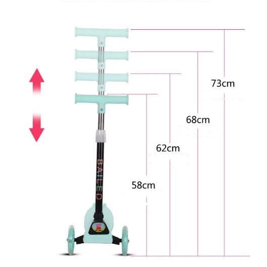 สกู๊ตเตอร์เด็ก ล้อไฟ LED 3 ล้อ พับเก็บได้ ปรับระดับความสูงได้ เล่นสนุกปลอดภัยสำหรับเด็ก รูปที่ 2