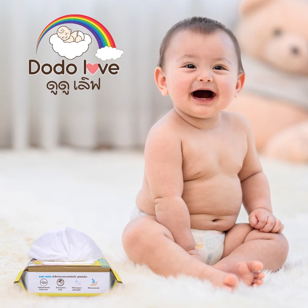 DODOLOVE ทิชชู่เปียก Baby Wipes ผ้าเช็ดทำความสะอาดสำหรับเด็ก อ่อนโยน ปราศจากแอลกอฮอล์ รูปที่ 2