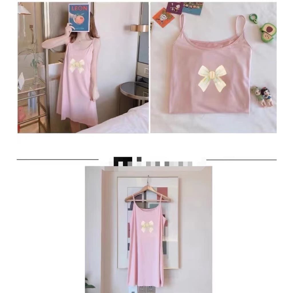 146-148 SPS ชุดนอนสายเดี่ยวผ้าคอตตอน ปรับสายไม่ได้ ผ้านิ่ม สกรีนภาพสวยๆ สินค้ามีไซส์ M - 2XL ให้เลือก สินค้า รูปที่ 5
