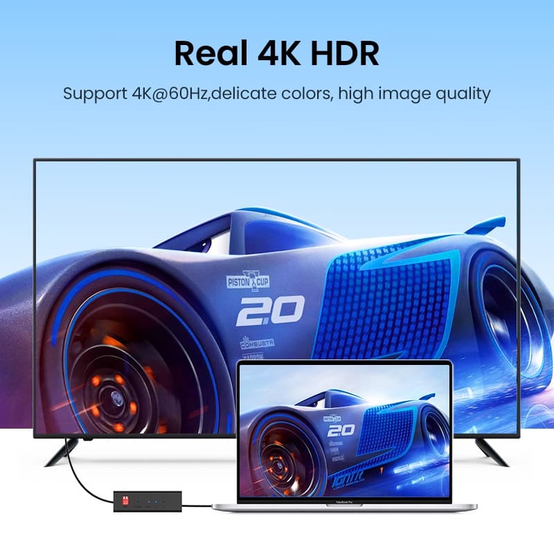 UGREEN HDMI Splitter 4K60Hz สวิทช์ 1 ใน 2 Out HDMI 2.0 อะแดปเตอร์ HDMI Switcher สําหรับ PS4/Xbox 360/Switch/Macbook/TV รูปที่ 4