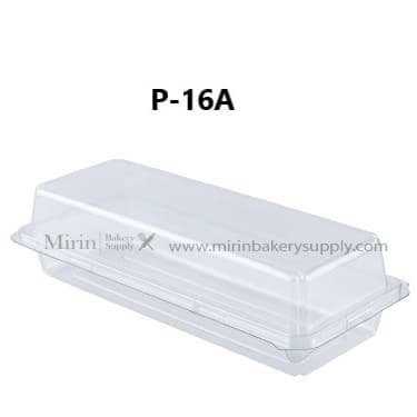 กล่องเบเกอรี่ P-16A PET ฝาพับใส ขนาดขอบใน 7.6x21cm / แพ็ค 50 ใบ รูปที่ 2