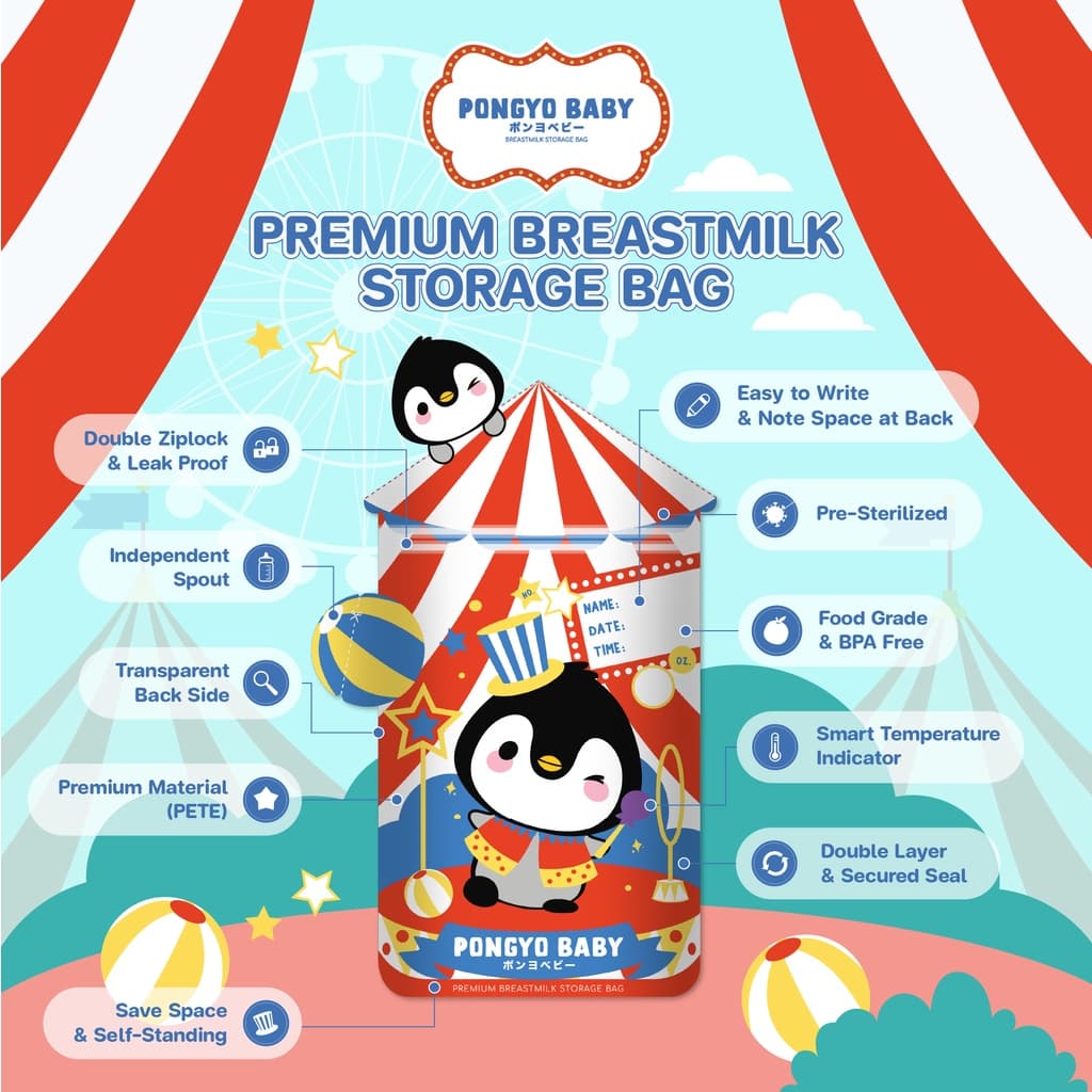 Pongyo Baby ถุงเก็บน้ำนม 6 กล่อง 5 Oz. บรรจุ 30 ถุง/กล่อง ถุงเก็บน้ำนมแม่ Breastmilk Storage รูปที่ 4