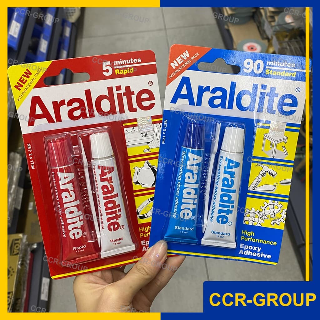 กาวAraldite ฟ้า แดง กาวติดพลอย กาวอีพอกซี่ แน่นติดได้ทั้ง เหล็ก ไม้ แก้ว เซรามิค พลาสติกและ คอนกรีต รูปที่ 4