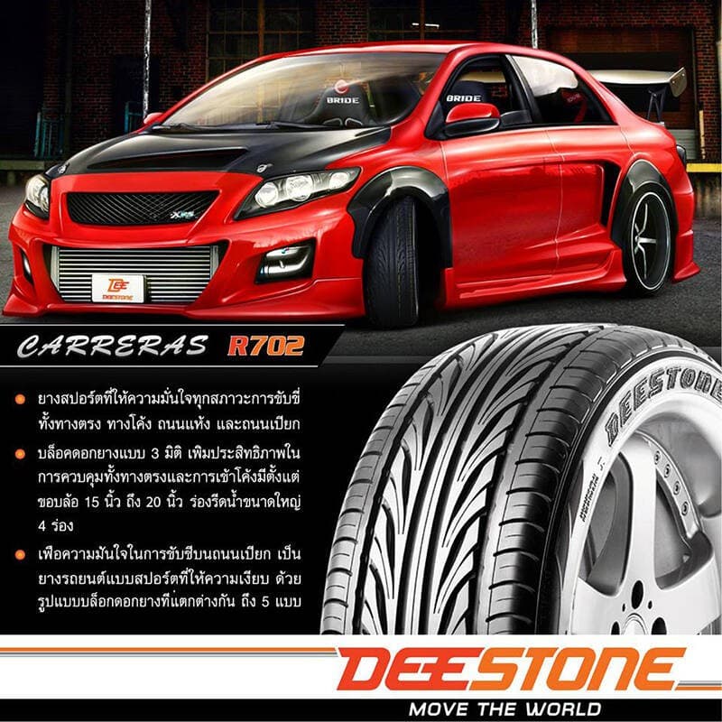 195/50R15 DEESTONE รุ่น R702 4 เส้น แถมเกจปากกา 1ตัว + จุ๊บลมยางแท้ 4 ตัว ยางรถยนต์ ขอบ15 รูปที่ 7