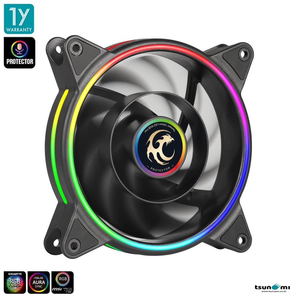 พัดลมระบายความร้อนTsunami Protector 1250 Cooling Fan *1 ARGB Ready 12CM รับประกันสินค้า 1 ปี รูปที่ 7