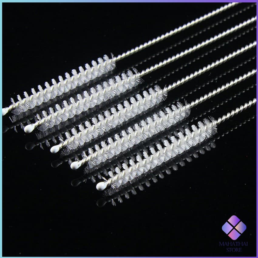 MahaThai แปรงล้างหลอดดูด จุกนม ขนไนล่อน ไม่ทำให้เป็นรอย Stainless steel soft straw straw brush รูปที่ 4