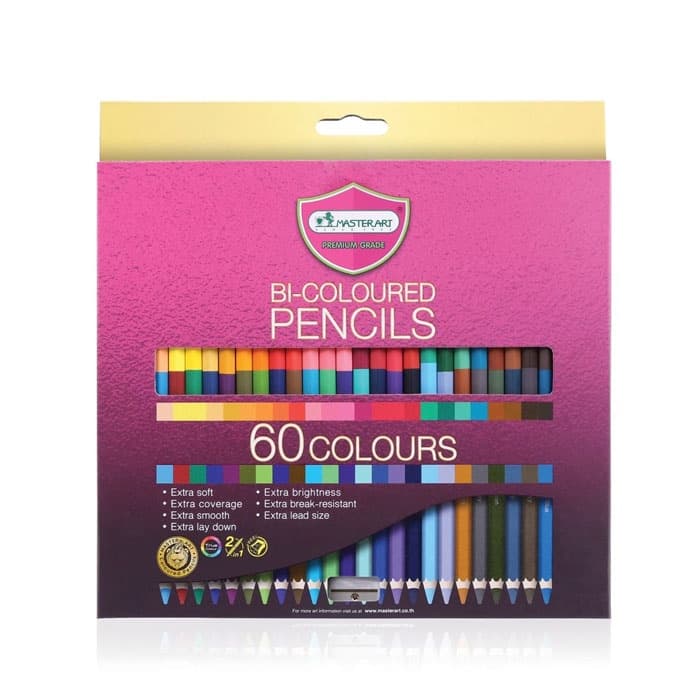 Master Art สีไม้ ดินสอสีไม้ 2 หัว Premium Grade 60 สี รูปที่ 2