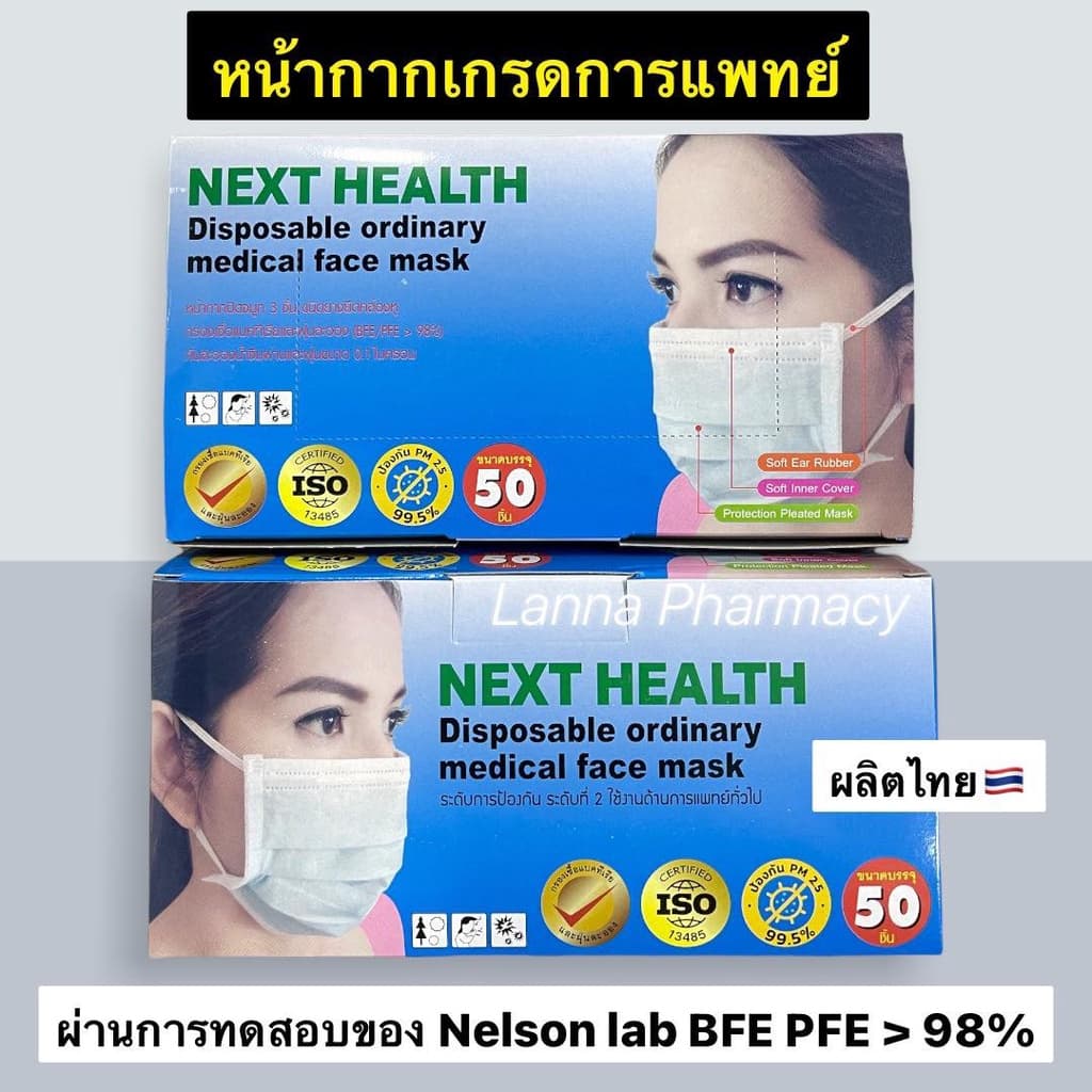 จากร้านยากล่องโฉมใหม่ TLM หน้ากากอนามัยเกรดการแพทย์ NEXT HEALTH 3ชั้น ผลิตในประเทศไทย รูปที่ 2
