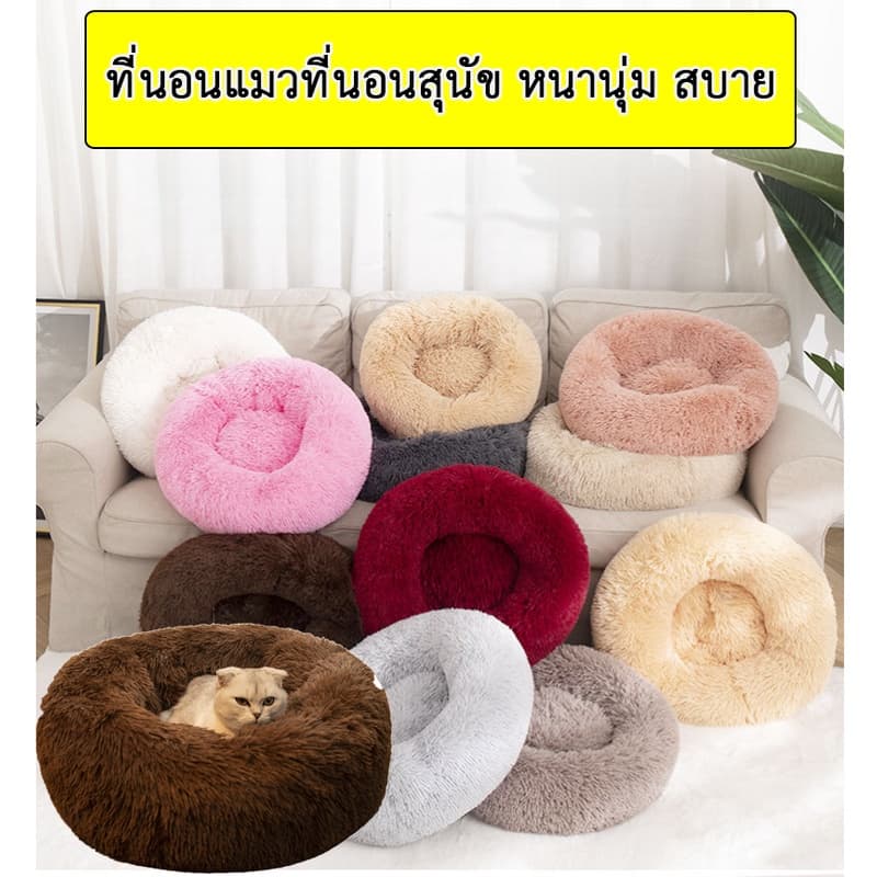 AL-163 ที่นอนโดนัทสัตว์เลี้ยง ขนมิ้ง ที่นอนแมว สุนัข เบาะแมว หมา ที่นอนสัตว์เลี้ยง ขนนุ่ม Pet Bed รูปที่ 1