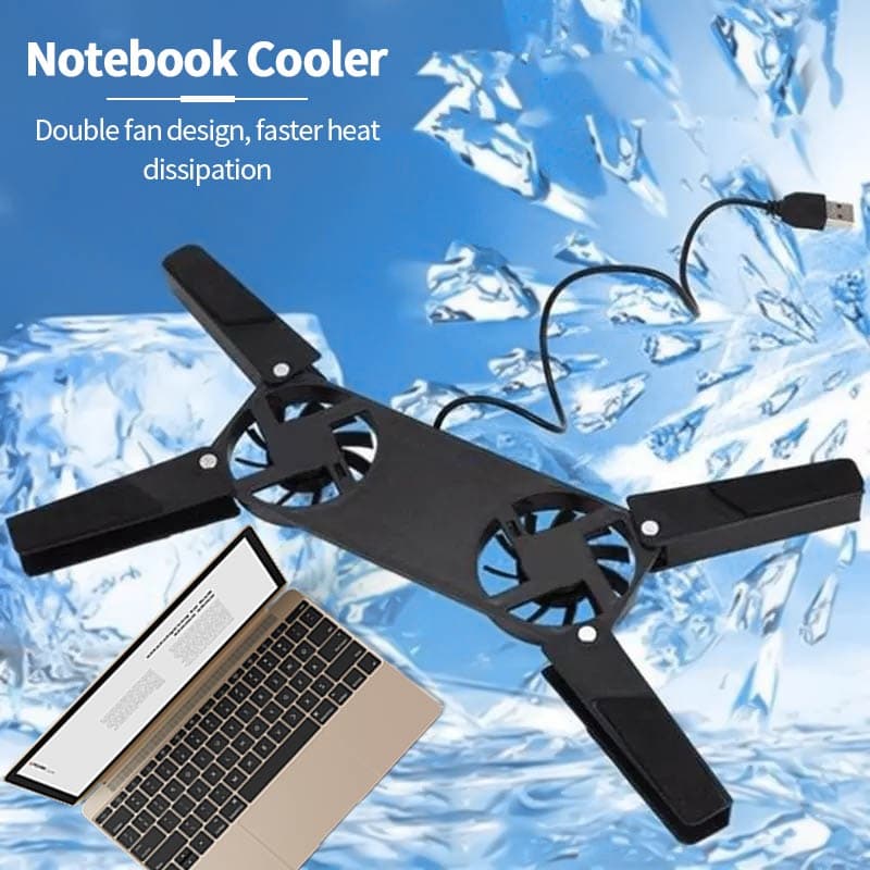 พัดลมโน๊ตบุ๊ค Cooler Notebook พัดลมระบายความร้อนโน๊ตบุ๊ค โน๊ตบุ๊คคูลเลอร์ แบบพกพาเก็บพับขาได้ รูปที่ 9