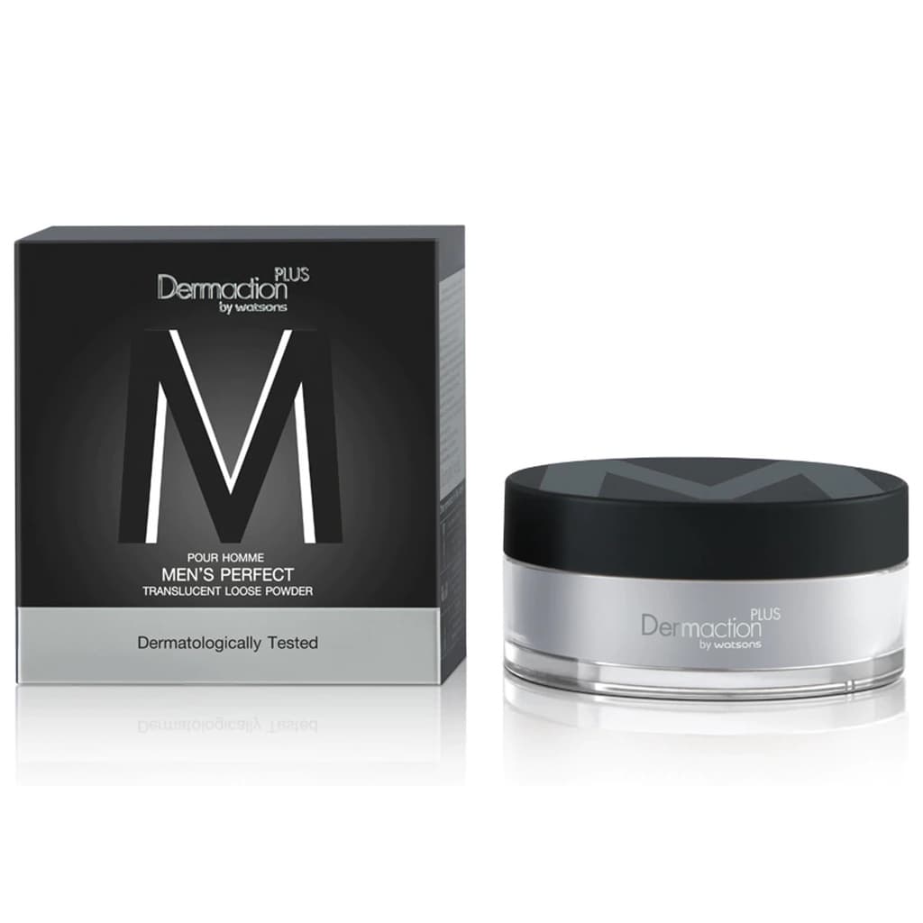 DERMACTION PLUS BY WATSONS Pour Homme Men’s Perfect Translucent Loose Powder 14g แป้งฝุ่นคุมมันเนื้อบางเบาสำหรับผู้ชาย รูปที่ 5