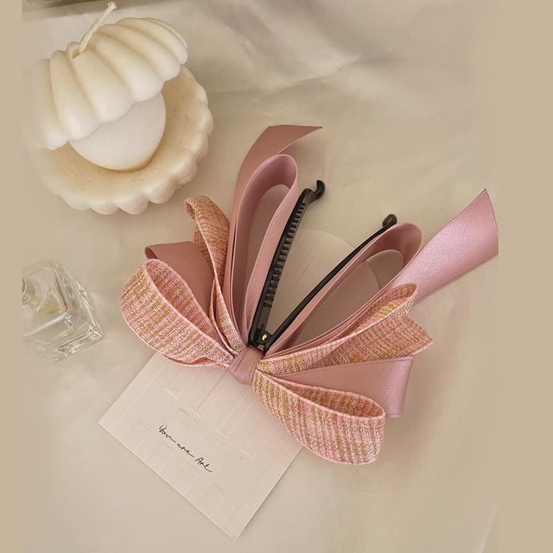 Bow banana clip กิ๊บกล้วย ผ้าทวิส ผ้าริ้บบิ้น ขนาด 11.5cm.การันตรีวัสดุดีมาก งานสวย เก็บผมหนาได้ เก็บผมได้แน่น กิ๊บติดผม รูปที่ 7