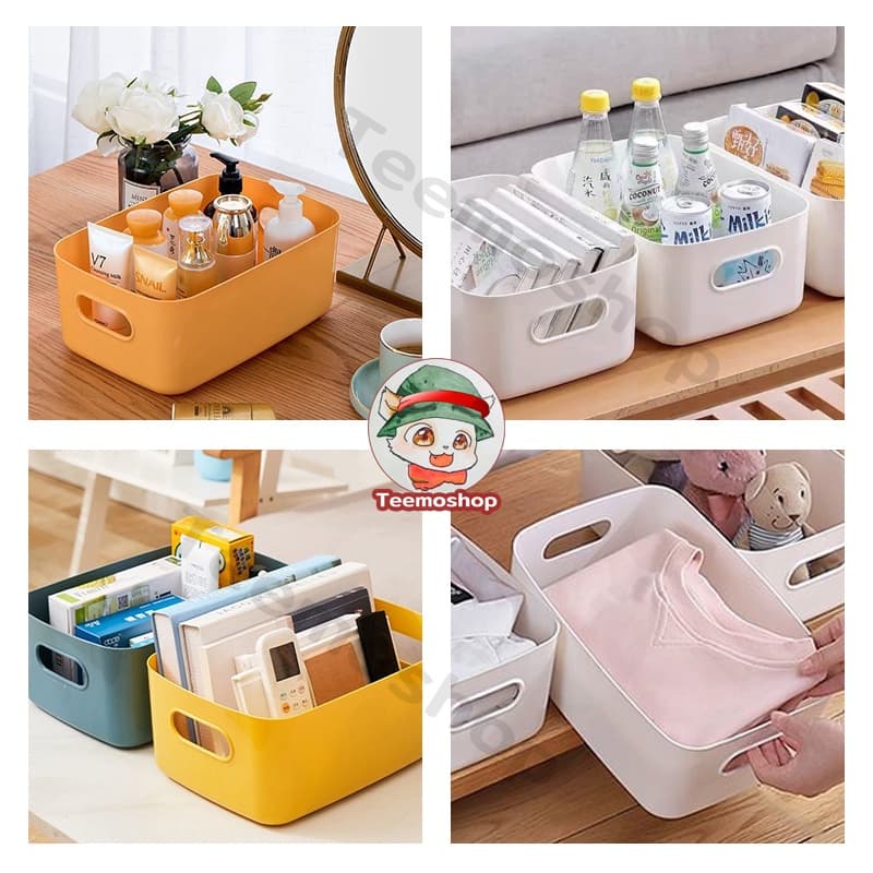 กล่องเก็บของ ตะกร้าเก็บของ กล่องพลาสติกเก็บของ กล่องพลาสติก มี3ขนาด 7สี สินค้าส่งจากไทย รูปที่ 5