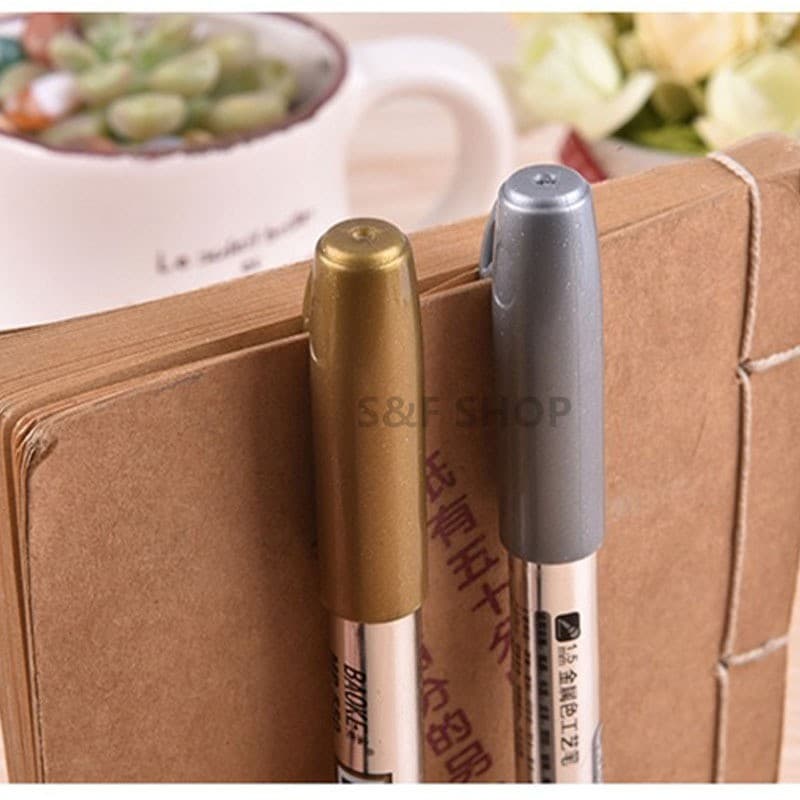 ปากกามาร์คเกอร์ รุ่น550 หัว 1.5mm สีเมทัลลิคทองและเงิน สำหรับงาน DIY #pen #maekerpen รูปที่ 4