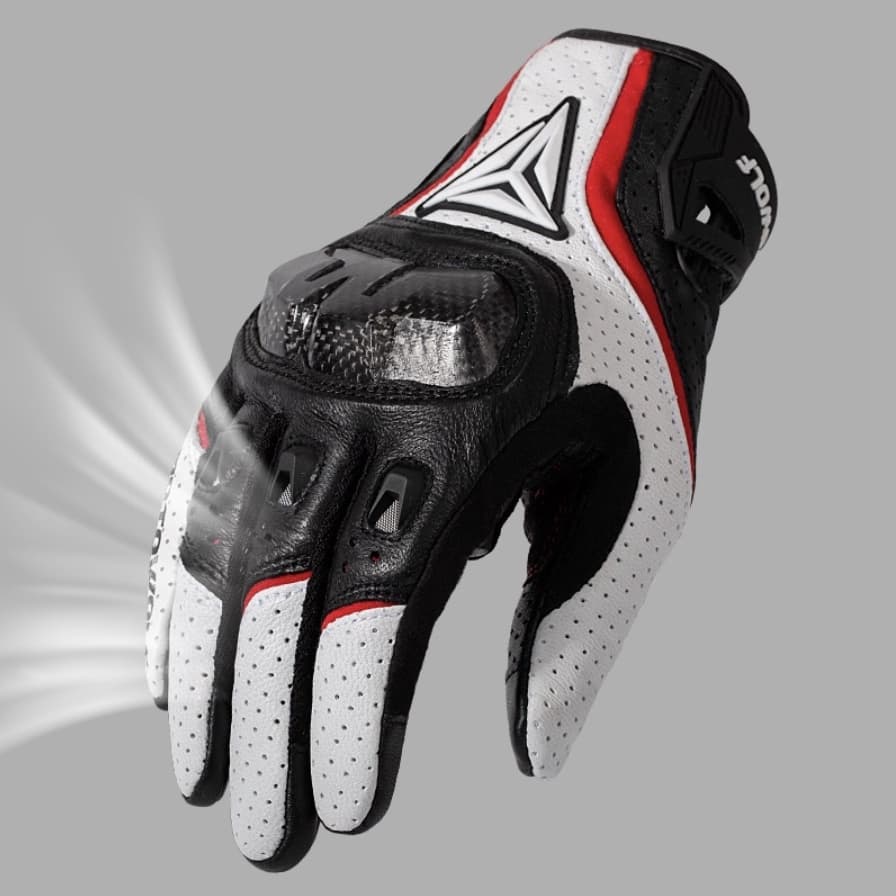 MOTOWOLF MDL 0305 ถุงมือหนังแท้พร้อมการ์ดคาร์บอนเคฟล่า สำหรับขี่มอเตอร์ไซด์ ถุงมือขับมอเตอร์ไซค์ ถุงมือบิ๊กไบค์ รูปที่ 4