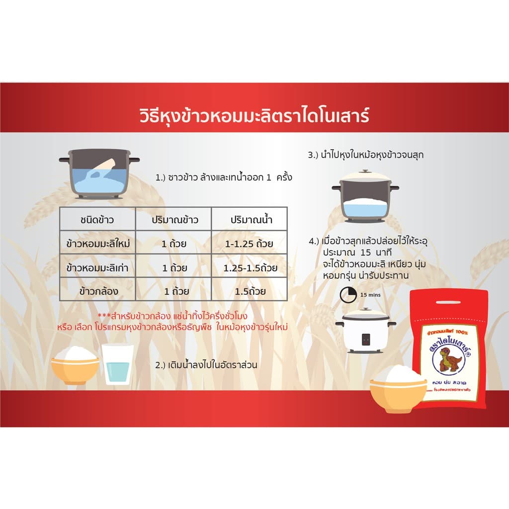 ข้าวไดโนเสาร์ กล้องหอมมะลิ 1กก. รูปที่ 2