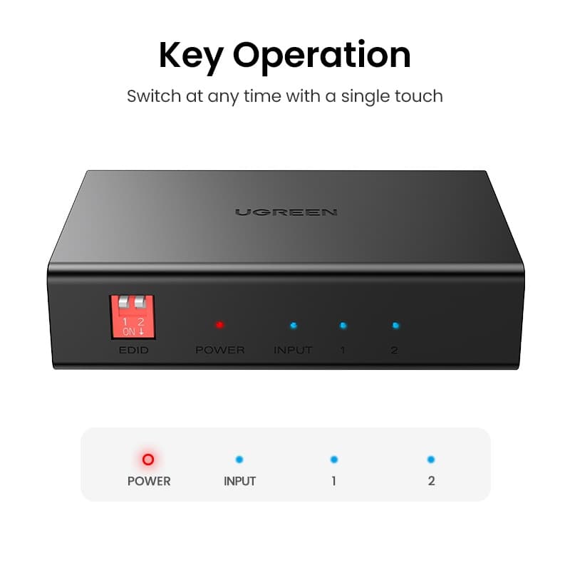 UGREEN HDMI Splitter 4K60Hz สวิทช์ 1 ใน 2 Out HDMI 2.0 อะแดปเตอร์ HDMI Switcher สําหรับ PS4/Xbox 360/Switch/Macbook/TV รูปที่ 8