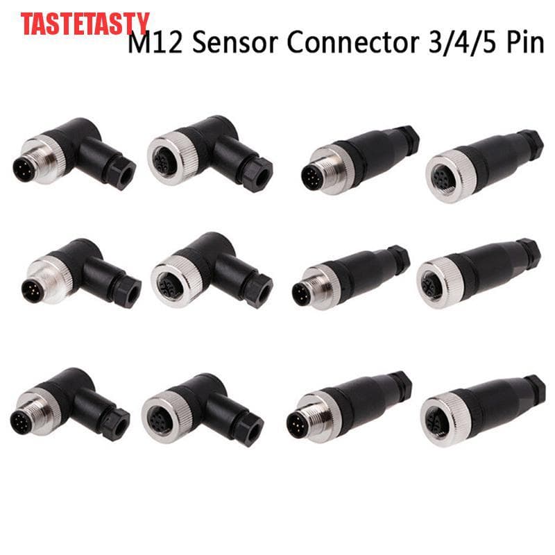 Tastetasty Sensor Connector M12 3 4 5 Pin ชายหญิงมุมขวา 1 ชิ้น รูปที่ 1