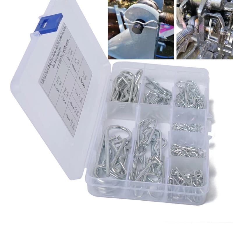100ชิ้น Hitch R ขาคลิปชุดเครื่องมือชุดคีมหัวต่อหมุดสำหรับรถแทรกเตอร์อัตโนมัติรถพ่วงรถบรรทุกล็อค6ขนาดเครื่องมือซ่อมแซม รูปที่ 2