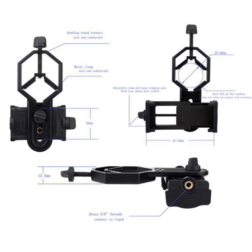 Universal Adapter Mount กล้องส่องทางไกลกล้องโทรทรรศน์สนับสนุนสายตายาวD:25-48มิลลิเมตรสำหรับกล้องโทรทรรศน์ Spotting Scope รูปที่ 7
