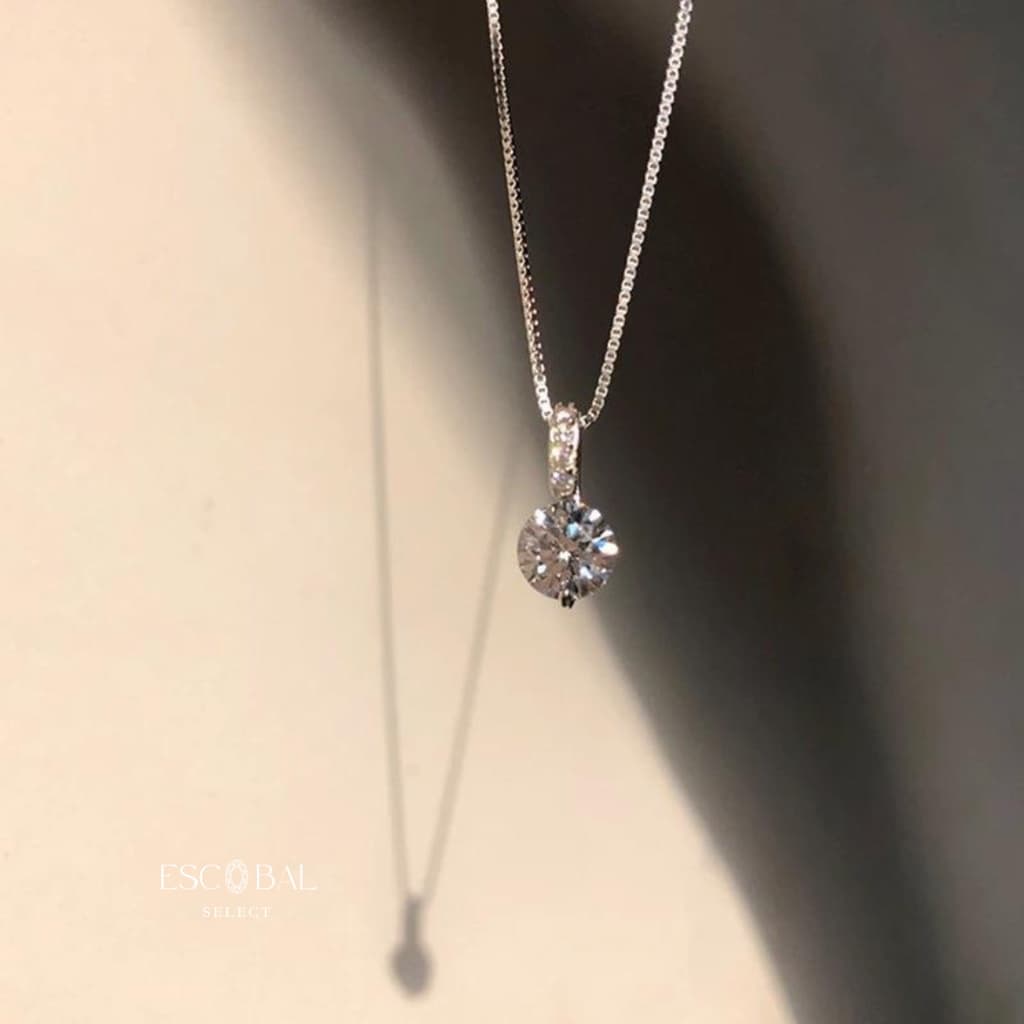 ESCOBAL สร้อยคอเงินแท้ Classy Key สร้อยเพชร สร้อยคอดีไซน์สวย ของขวัญให้แฟน วาเลนไทน์ รูปที่ 6