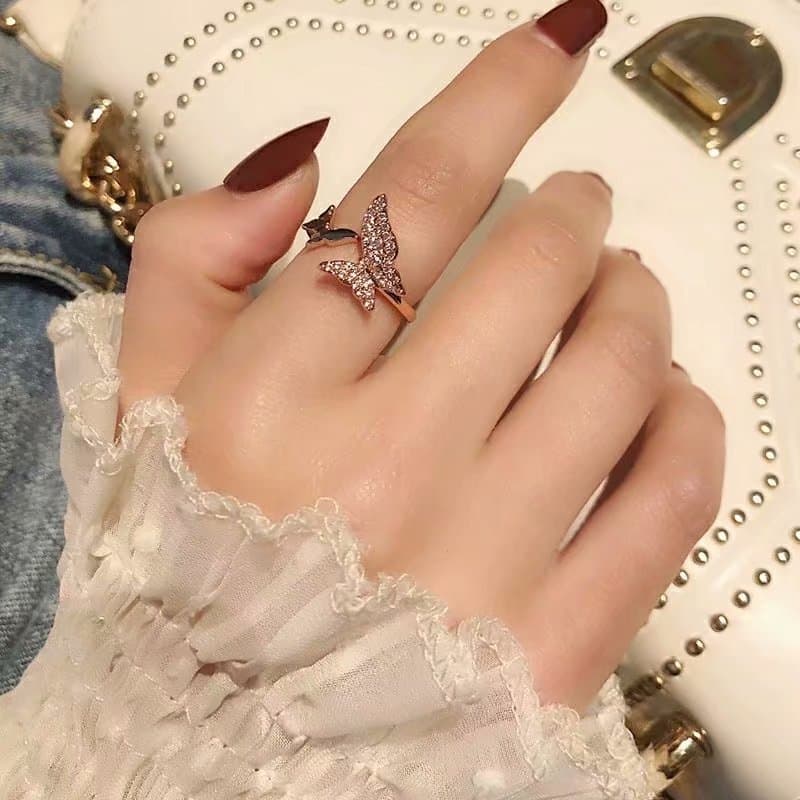 แหวนแฟชั่น สร้อยข้อมือ เปิดนิ้วชี้ ระดับสูง หรูหรา ดีไซน์มินิมอล สําหรับผู้หญิง รูปที่ 7