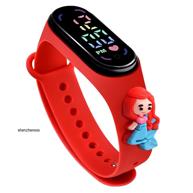Tiktok ระเบิด LED ตุ๊กตานาฬิกาอิเล็กทรอนิกส์ spiderman spot นักเรียนมัธยมต้นกีฬากันน้ําเด็กการ์ตูนนาฬิกาอิเล็กทรอนิกส์ pikachu party ของขวัญ รูปที่ 7