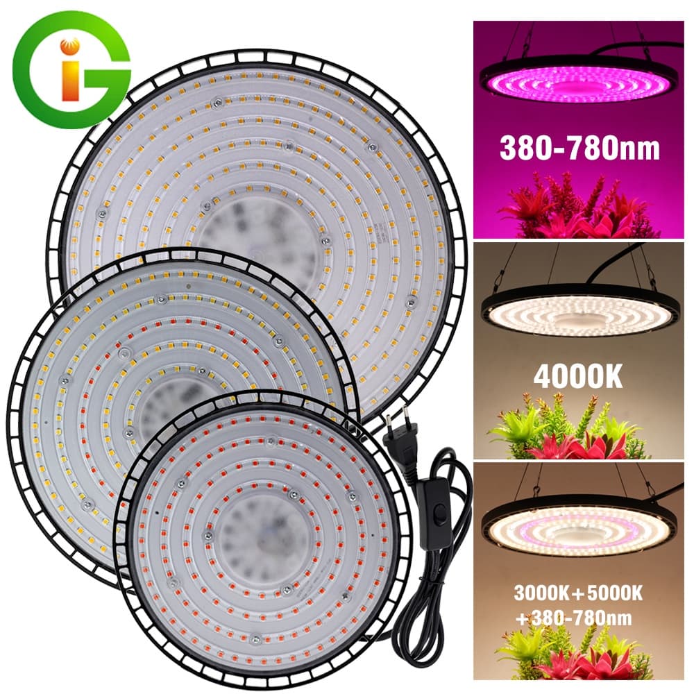 ไฟช่วยต้นไม้ตัวเร็ว AC220V Full Spectrum Grow Light LED 200W UFO กันน้ำ ไม่กลัวฝนและหมอก ไฟเลี้ยงต้นไม้โตเร็ว2เท่า รูปที่ 1