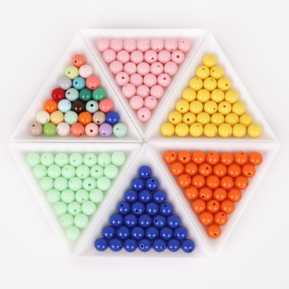 6 มม. 8 มม. 100/200 ชิ้น หลายสี ลูกปัดอะคริลิก ครอบหลวม Spacer Fit DIY เครื่องประดับสร้อยข้อมือและสร้อยคอดля мужчинและженщин รูปที่ 2