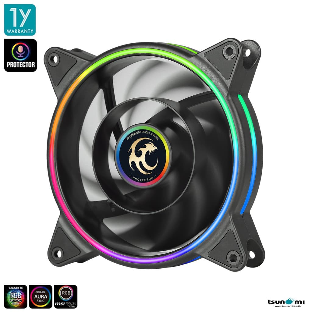 พัดลมระบายความร้อนTsunami Protector 1250 Cooling Fan *1 ARGB Ready 12CM รับประกันสินค้า 1 ปี รูปที่ 5