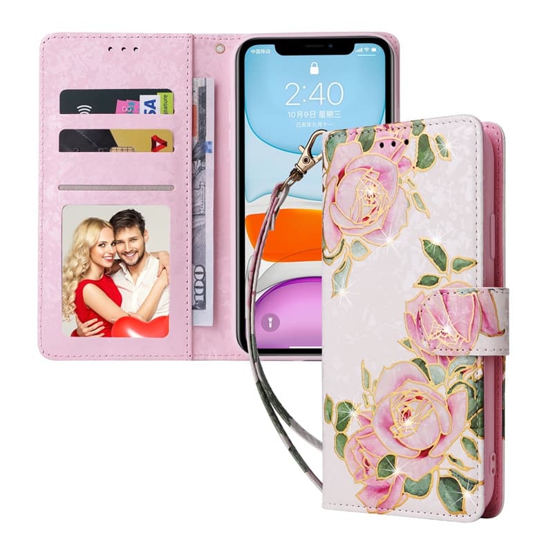 ปลอกหรูหราสําหรับ iPhone 17 Pro Air 16 Pro 8 Plus 12 Pro 7 Plus 16 17 12 ดอกไม้รูปแบบบัตเตอร์กระเป๋าสตางค์หนังช่องใส่การ์ดพลิกผิวป้องกันกรณี รูปที่ 6