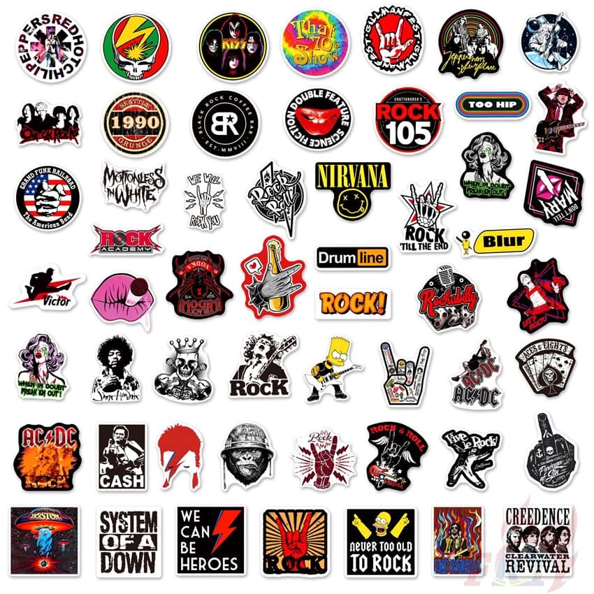 HipHop Rock Band - Rock & Roll Series 02 Stickers 50Pcs/Set DIY Fashion Waterproof Doodle Decals Stickersc รูปที่ 3