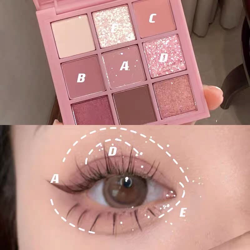 DIKALU COCO VENUS พาเลทอายแชโดว์ 9 สี โทนชมพูนู้ด เนื้อดินน้ำมัน ใยไหม แมทประกายชิมเมอร์ สีสวย ติดทน Eye Shadow รูปที่ 7
