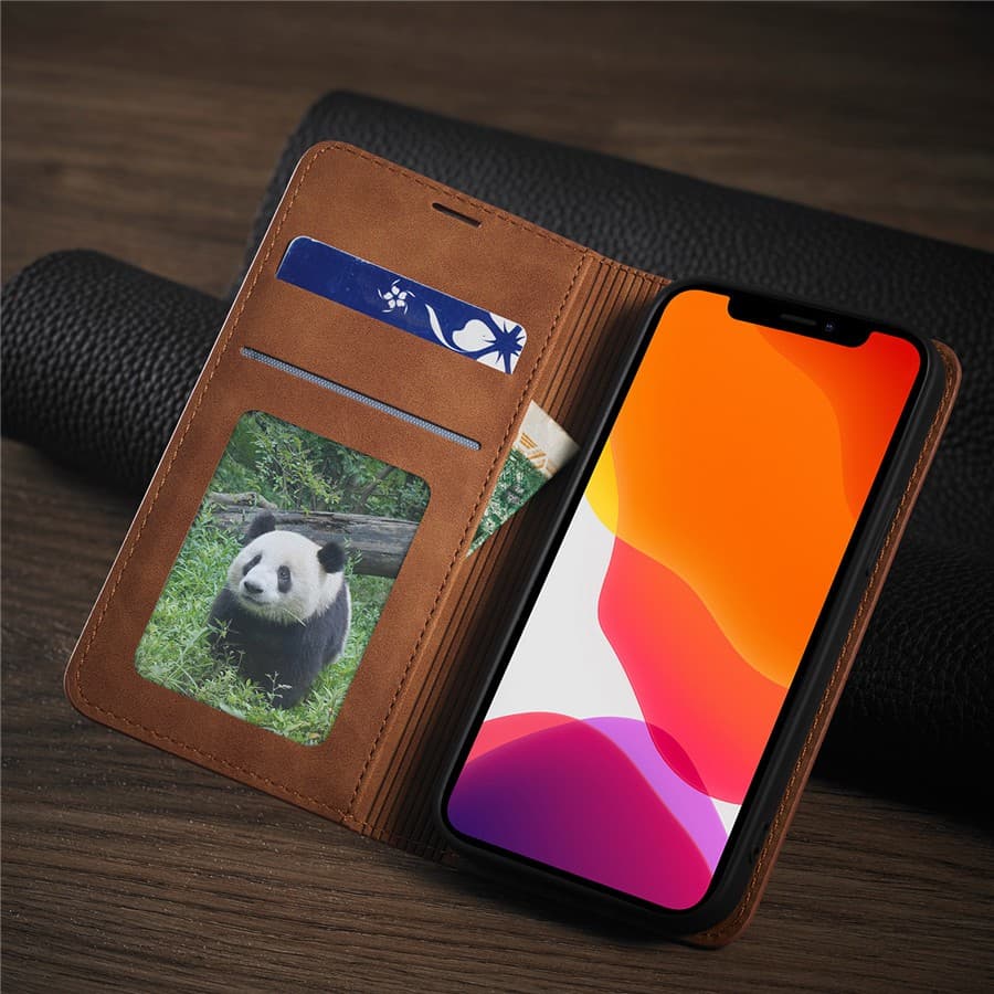 Forwenwเคสโทรศัพท์สําหรับiPhone Apple iPhone 17 16 15 14 Plus 13 12 11 Pro max Air Miniสีบริสุทธิ์ฝาครอบแม่เหล็กกระเป๋าสตางค์ผู้ถือมือถือธุรกิจสไตล์Simple Anti-fall รูปที่ 4