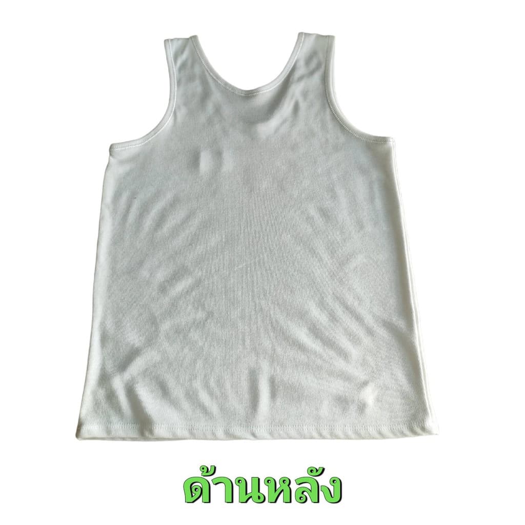 เสื้อกล้าม นักเรียนชายหญิง เสื้อซับสีขาว ผ้าใส่สบาย ผ้าคอตตอน เสื้อกล้ามป้ายดำ ป้าย Janf รูปที่ 4