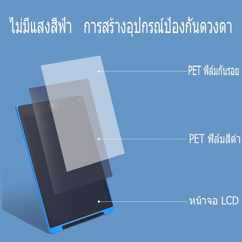 กระดานเขียนลบได้ LCD กระดานวาดรูป 8.5 หรือ 12 นิ้ว มีสีสัน รูปที่ 5