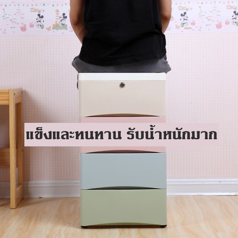 HEINOเพิ่มหนาตู้ลิ้นชักพลาสติก มีล้อสีสลับ ไม่มีกลิ่น ปลอดสารพิษ สามารถล็อคได้ เป็นมิตรกับสิ่งแวดล้อม 5ชั้น4ชั้น3ชั้น รูปที่ 6