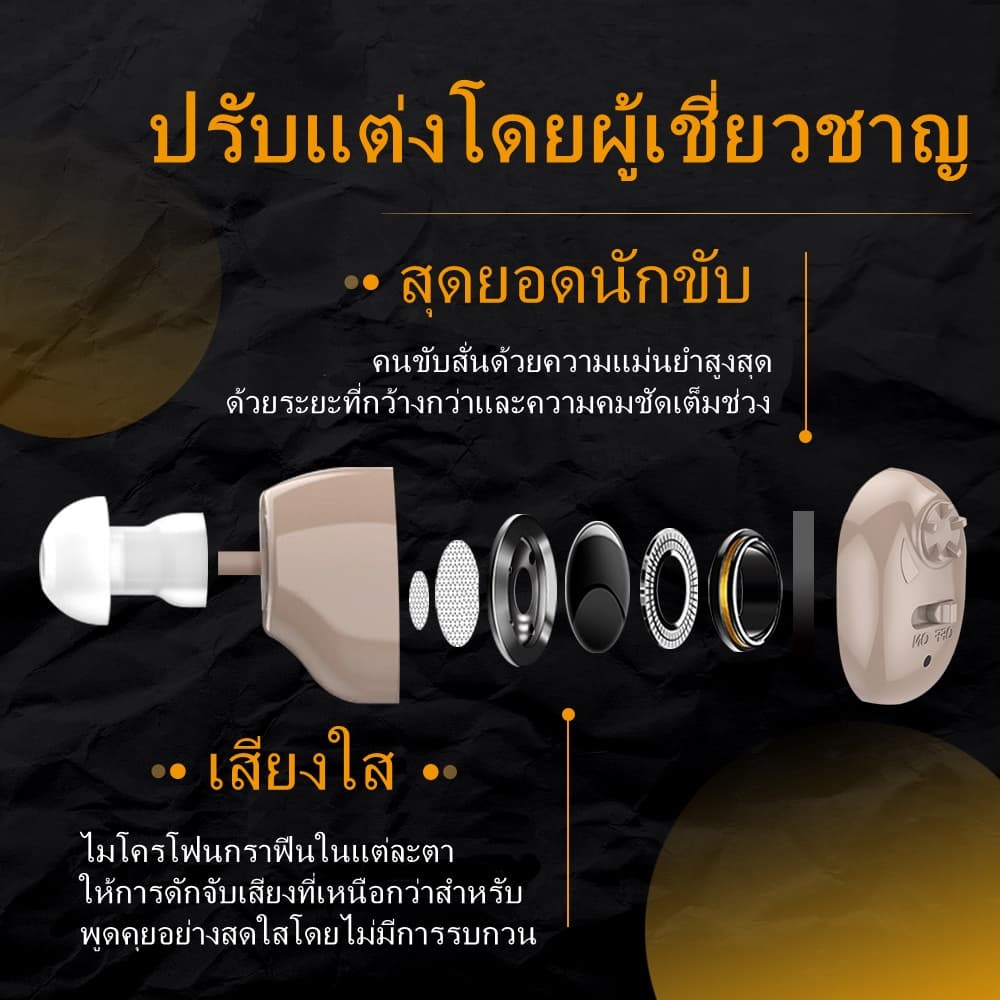เครื่องช่วยฟัง ITE แบบชาร์จไฟขนาดเล็กเครื่องขยายเสียงที่มองไม่เห็นสำหรับการสูญเสียการได้ยินเครื่องช่วยคนหูหนวกสำหรับอุปกรณ์การได้ยินผู้สูงอายุ รูปที่ 5