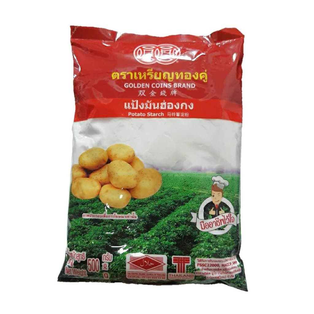 แป้งมันฮ่องกง ตราเหรียญทอง 500 กรัม รูปที่ 1