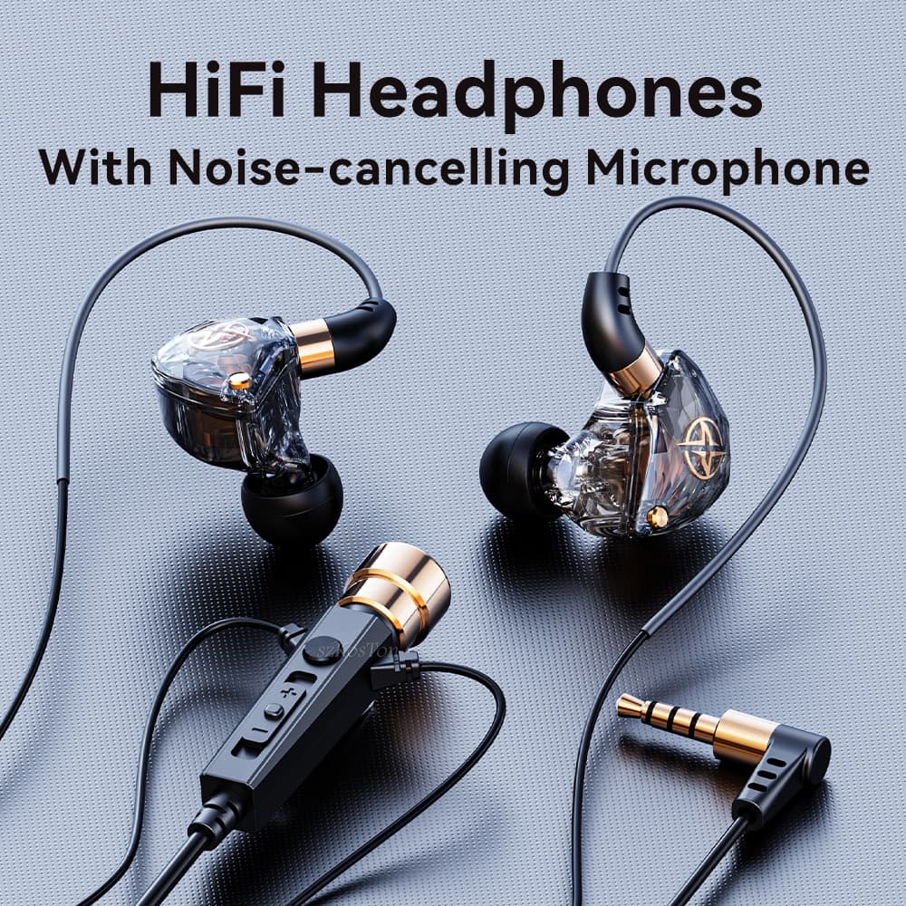 SPRISE KT หูฟังแบบมีสายสําหรับเล่นเกมวิ่งจุดหูฟังพร้อมไมโครโฟน Deep Bass Dynamic Karaoke Mic ชุดหูฟังสเตอริโอชนิดใส่ในหู 3.5 มม. รูปที่ 4