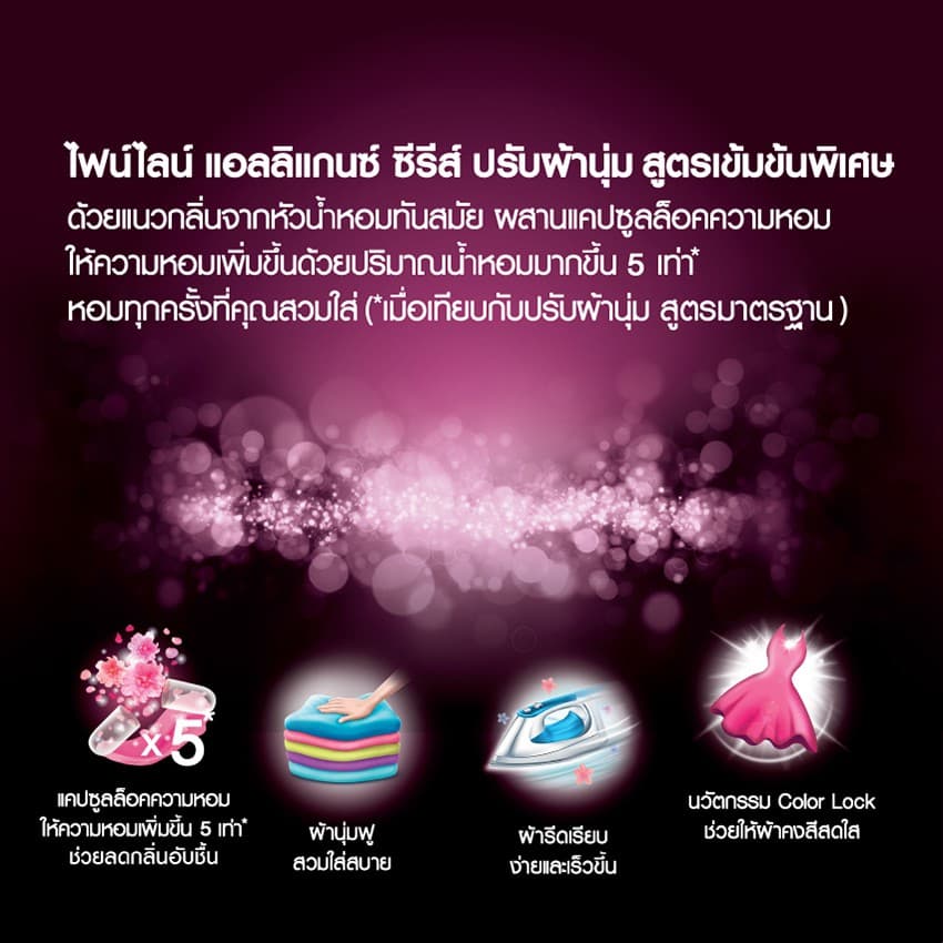 Fineline ไฟน์ไลน์น้ำยาปรับผ้านุ่มสูตรเข้มข้น 440-450 มล. ,x12 รูปที่ 9