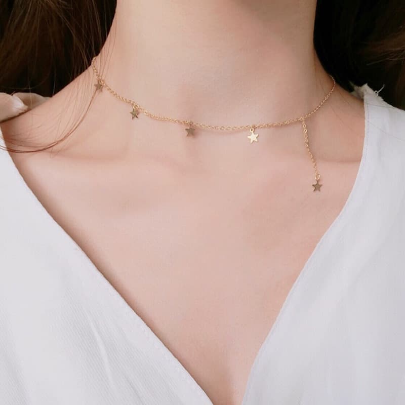 A HELLO GIRL สร้อยคอแฟชั่น จี้ดาว สีทอง สําหรับผู้หญิง สุภาพสตรี เด็กผู้หญิง เครื่องประดับสวัสดี รูปที่ 5