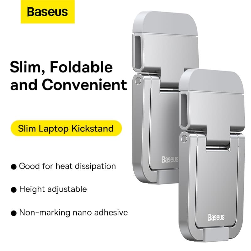 BASEUS ขาตั้งแล็ปท็อปแบบพกพา 2 ชิ้น โลหะผสมสังกะสี รับน้ำหนักได้ 10 กก. รูปที่ 4