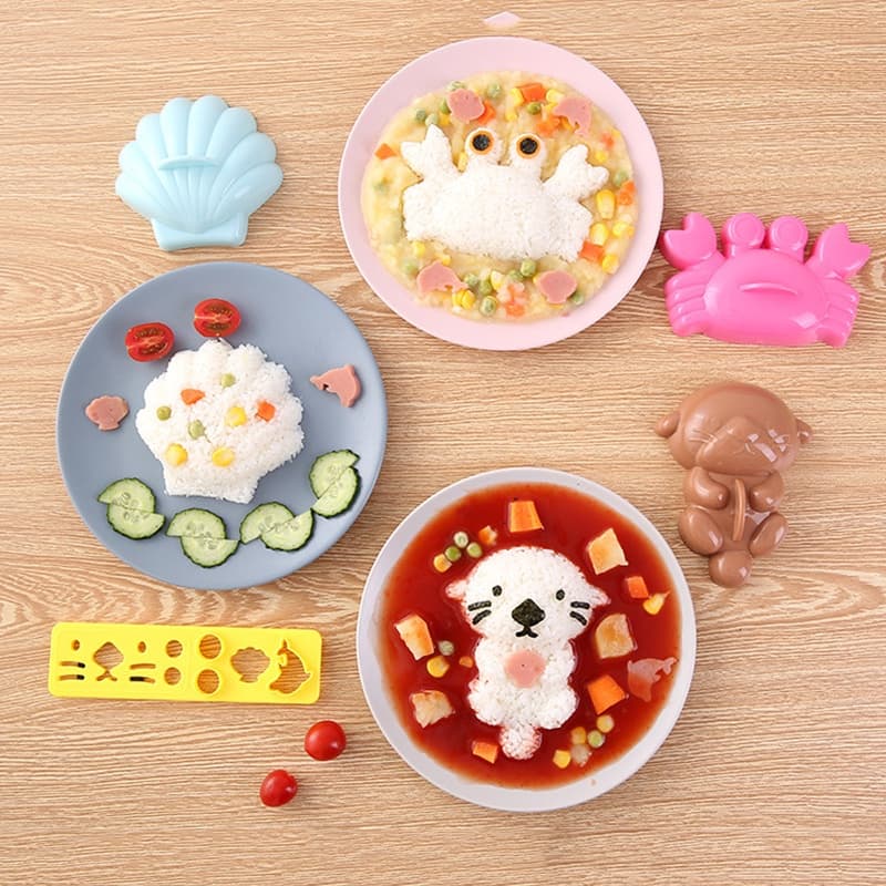 5 ชิ้น / เซต DIY การ์ตูน มหาสมุทร ข้าวปั้น เปลือกปู เบนโตะ แซนวิช เครื่องทําอาหาร แม่พิมพ์ อุปกรณ์ครัว รูปที่ 1