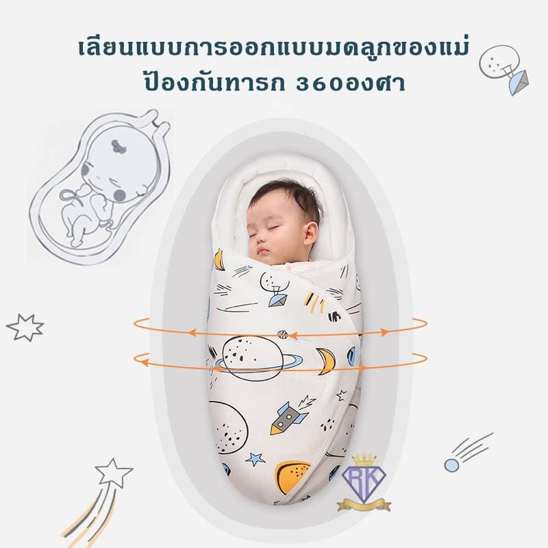 Fairy kids ผ้าห่อตัวเด็กแรกเกิด เนื้อผ้านุ่มอย่างดี 0-2 เดือน คอตตอนแท้ C0032 รูปที่ 1