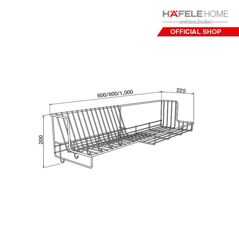 HAFELE ตะแกรงคว่ำจานติดผนัง KITCHEN STORAGE WIRE WARE - Wall mount plate rack รูปที่ 5