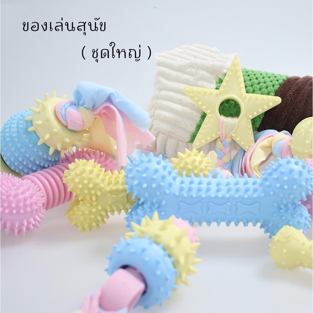 AL-068 ของเล่นสุนัข ยางกัด ของเล่นหมา แมว บอลหมา เชือกกัด สีพาสเทล ของเล่นผ้า ทำจากวัสดุทนทาน ปลอดภัย รูปที่ 1